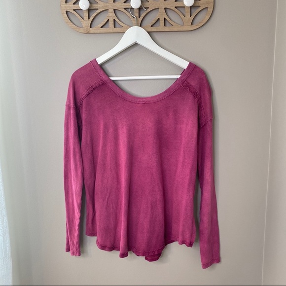 Free People Burnout Knit Top Pink Sz Small - Picture 9 of 11